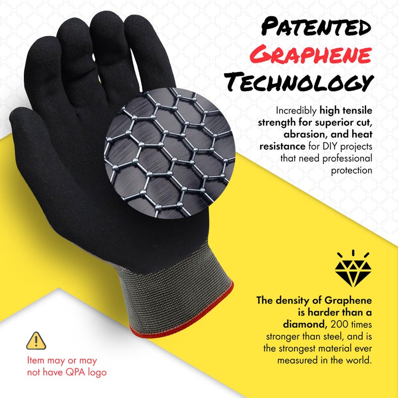 Quest Protective Apparel Cut and Puncture Resistant Work Gloves â€“ Lightweight Durable Graphene Safety Gloves - Construction, DIY, Kitchen and Mechanical Use for Men and Women - Medium, Pack of 3 Pairs - Image 3